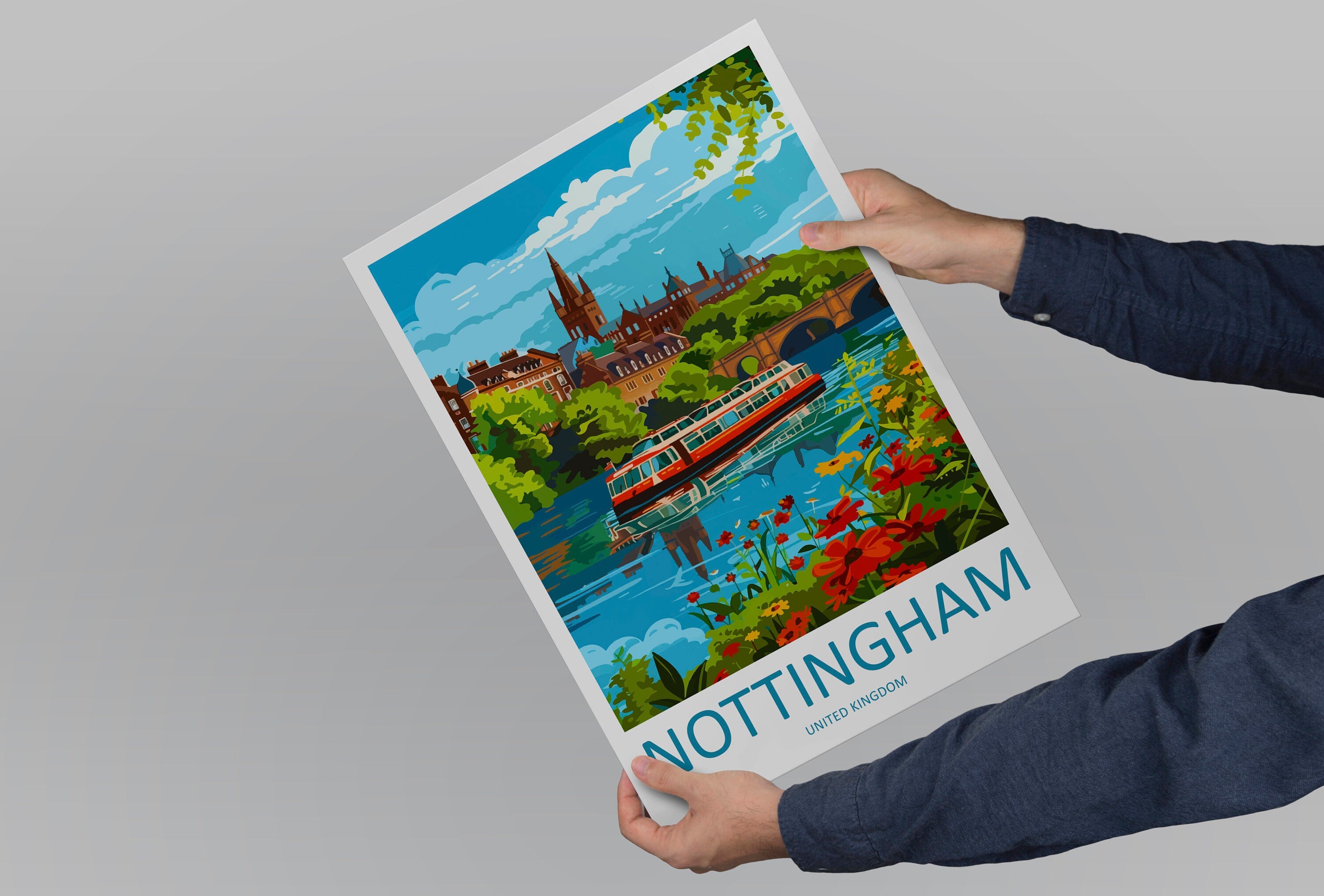 Nottingham Travel Print Wall Art Nottingham Wall Hanging Home Décor Nottingham Gift Art Lovers England Art Lover Gift Nottingham Poster