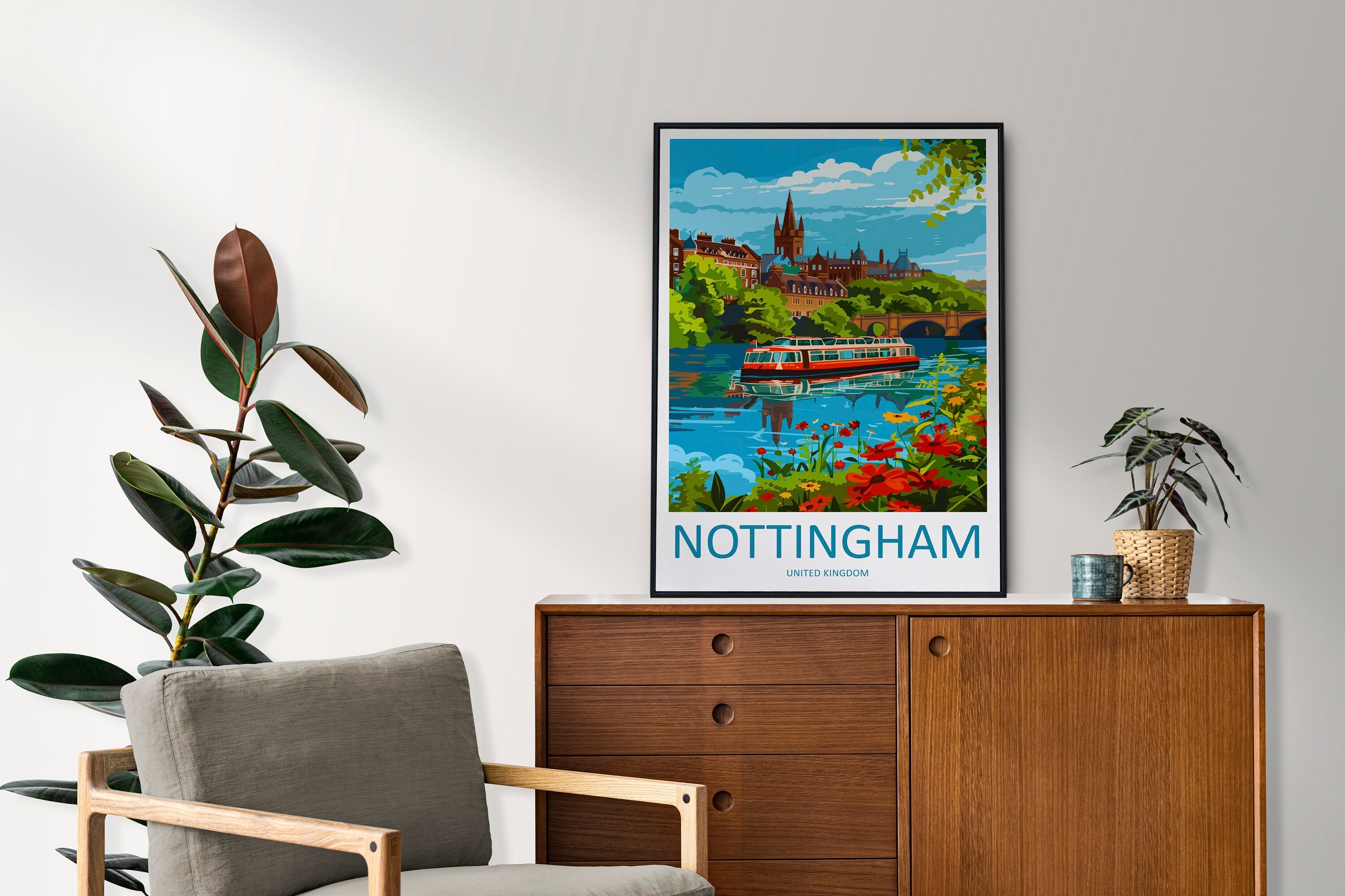 Nottingham Travel Print Wall Art Nottingham Wall Hanging Home Décor Nottingham Gift Art Lovers England Art Lover Gift Nottingham Poster