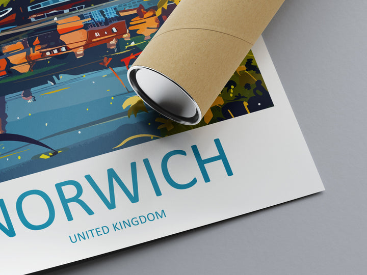 Norwich Travel Print Wall Art Norwich Wall Hanging Home Décor Norwich Gift Art Lovers England Art Lover Gift Norwich Travel Gift