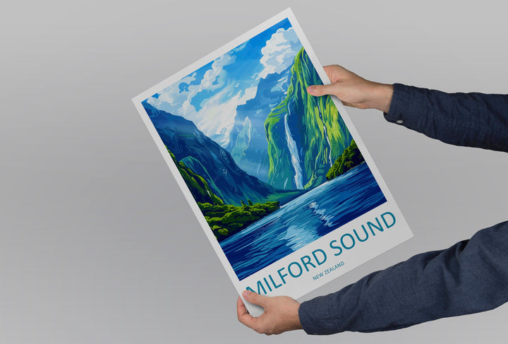 Milford Sound Travel Print Wall Art Milford Sound Wall Hanging Home Décor Milford Sound Gift Art Lovers New Zealand Art Lover Gift