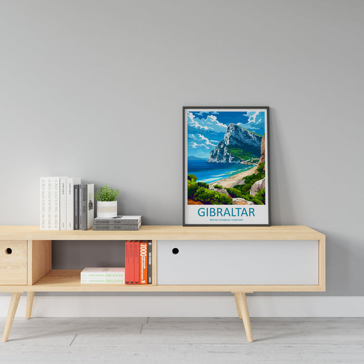 Gibraltar Travel Print Gibraltar Home Décor Overseas territory Art Print British Overseas Territory Gibraltar Wall Print Gift