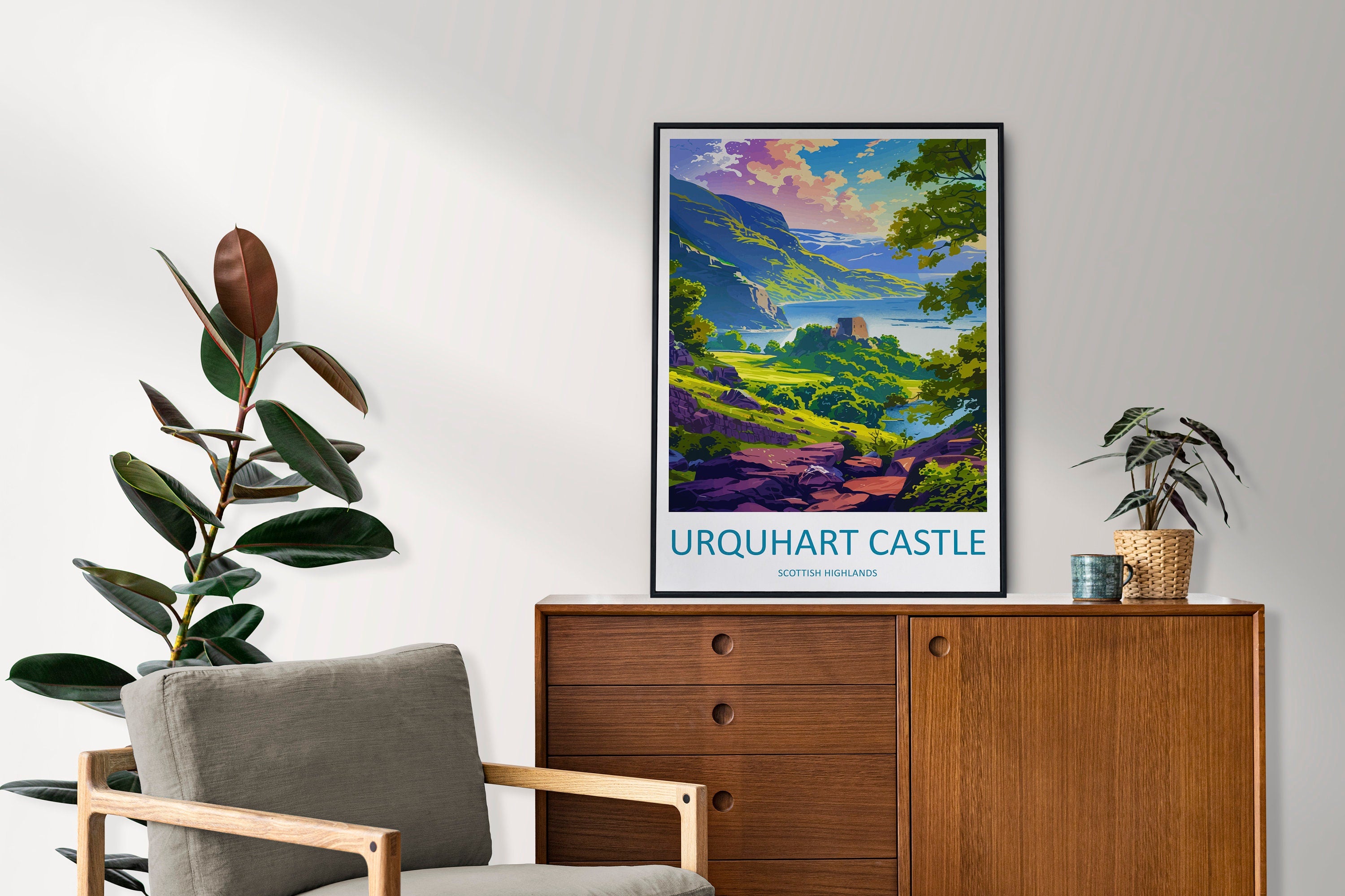 Scottish Highlands Travel Print Urquhart Castle Home Décor Scottish Highlands Art Print Urquhart Castle Wall Print For Scottish Gift