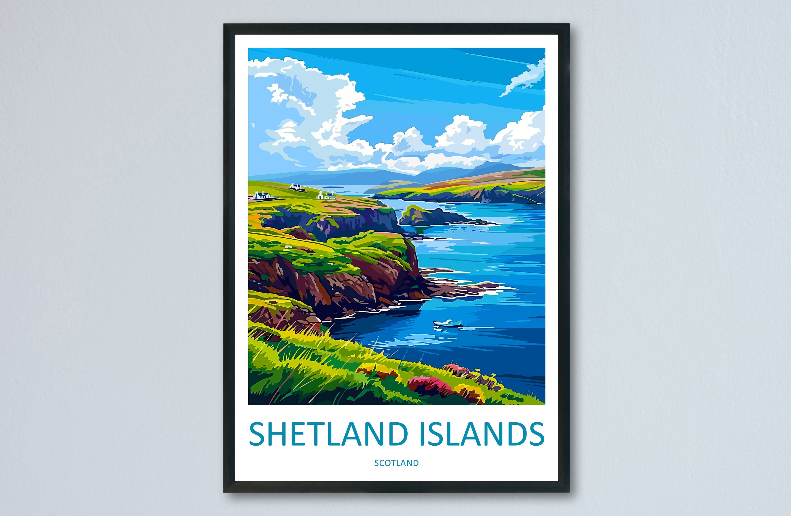Shetland Travel Print Shetland Home Décor Scotland Art Print Shetland Wall Print For Shetland Gift Wall Hanging Scottish Islands Shetland