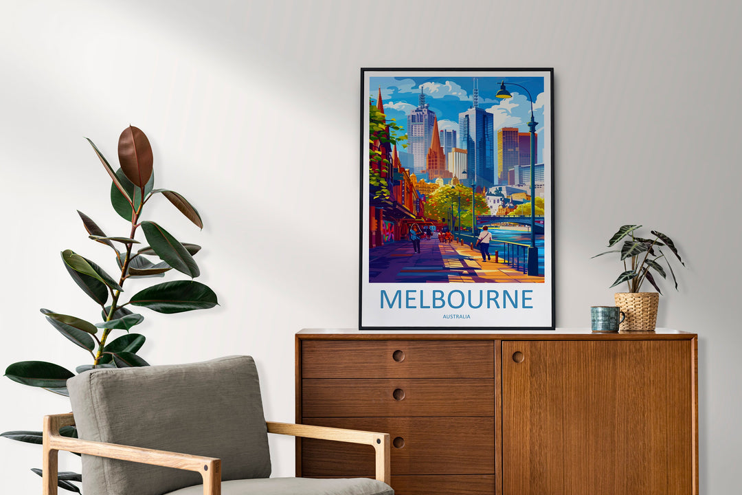 Melbourne Travel Print Wall Art Melbourne Wall Hanging Home Décor Melbourne Gift Art Lovers Wall Art Australia Travel Print