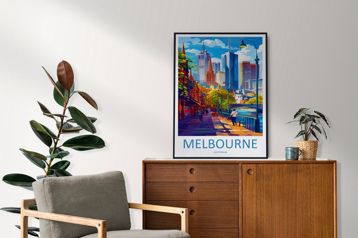 Melbourne Travel Print Wall Art Melbourne Wall Hanging Home Décor Melbourne Gift Art Lovers Wall Art Australia Travel Print