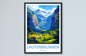 Lauterbrunnen Print Lauterbrunnen Home Décor Switzerland Art Print Lauterbrunnen Wall Print For Switzerland Gift Wall Hanging Switzerland