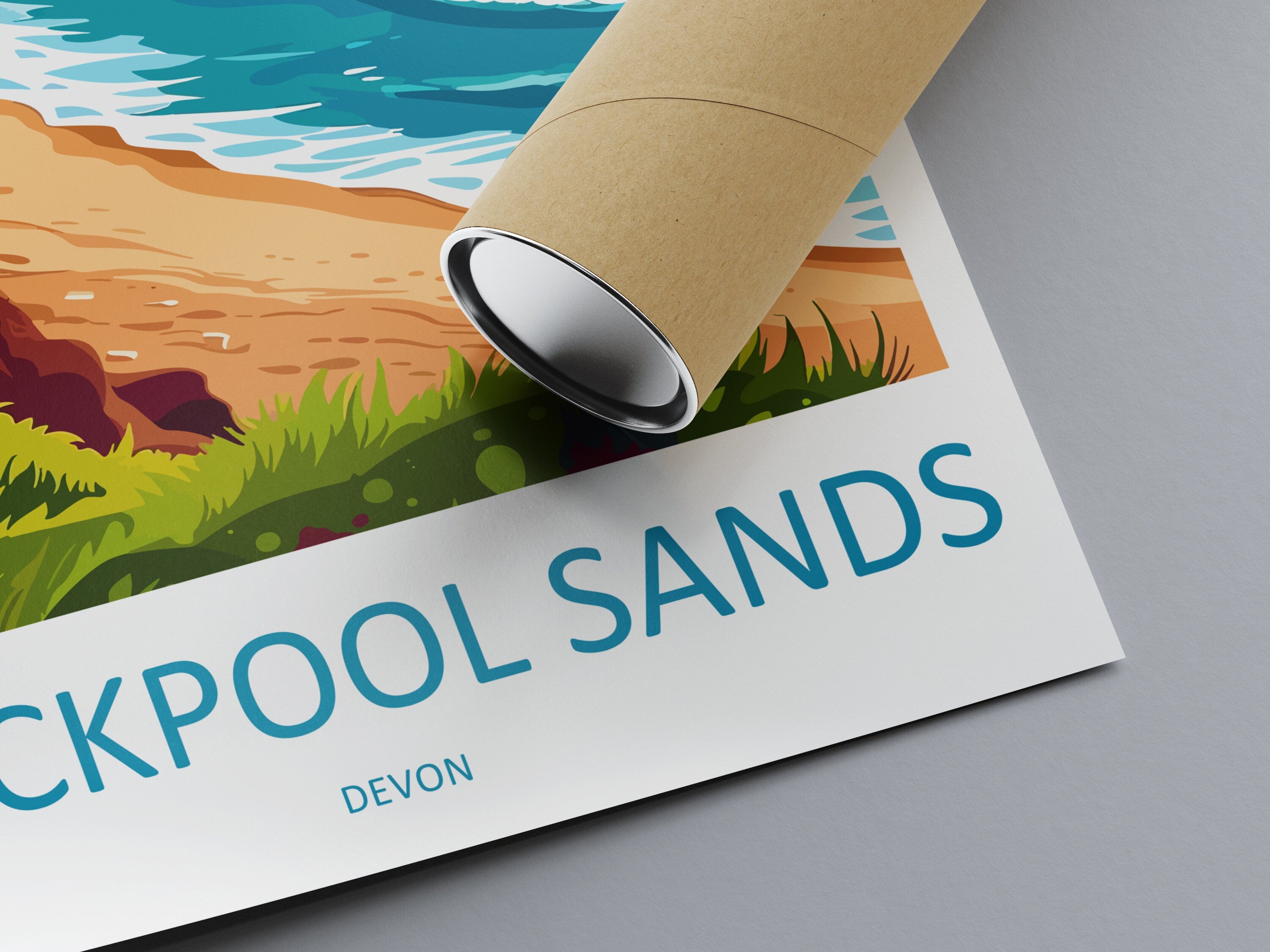 Blackpool Sands Travel Print