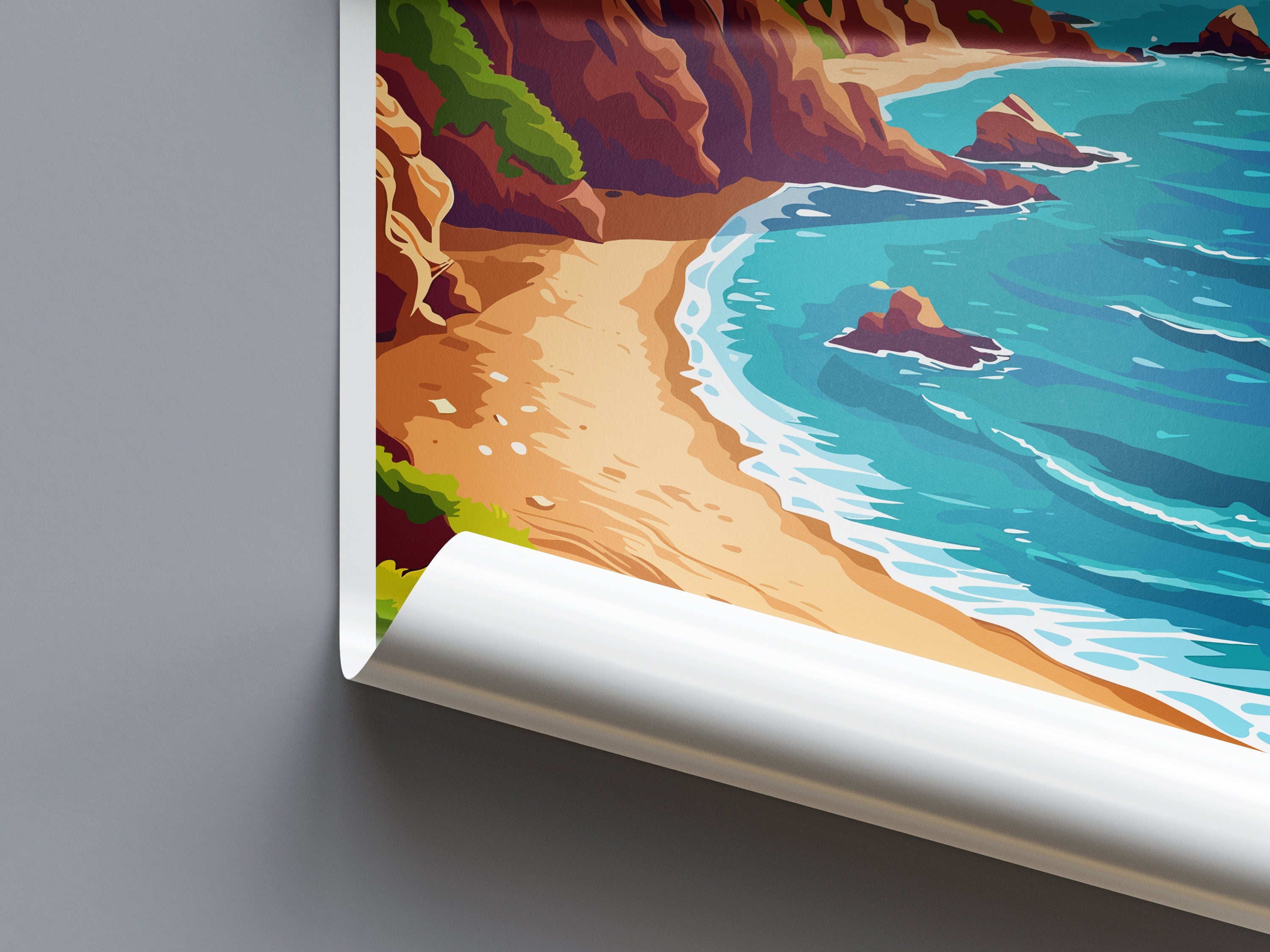 Blackpool Sands Travel Print