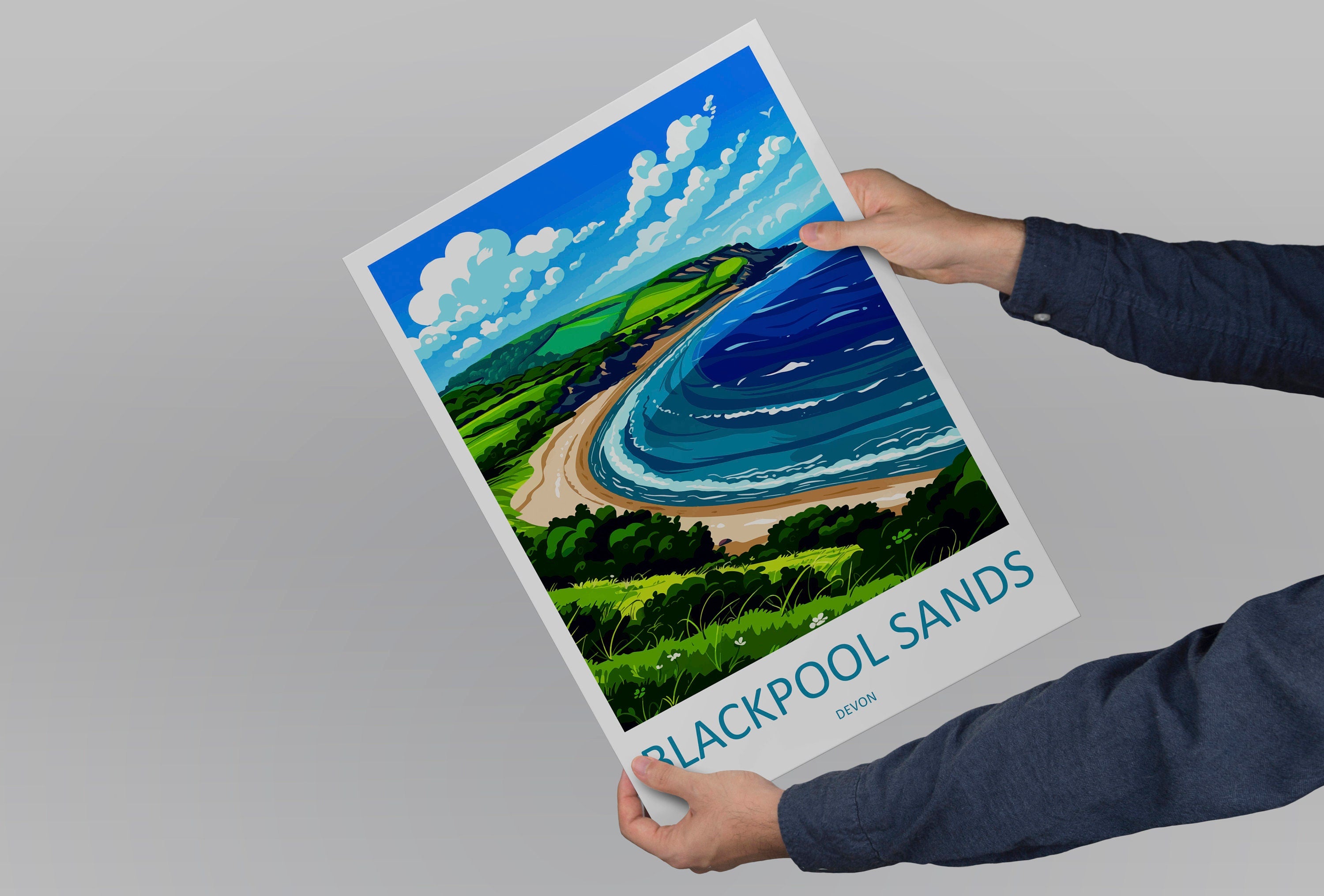 Blackpool Sands Travel Print