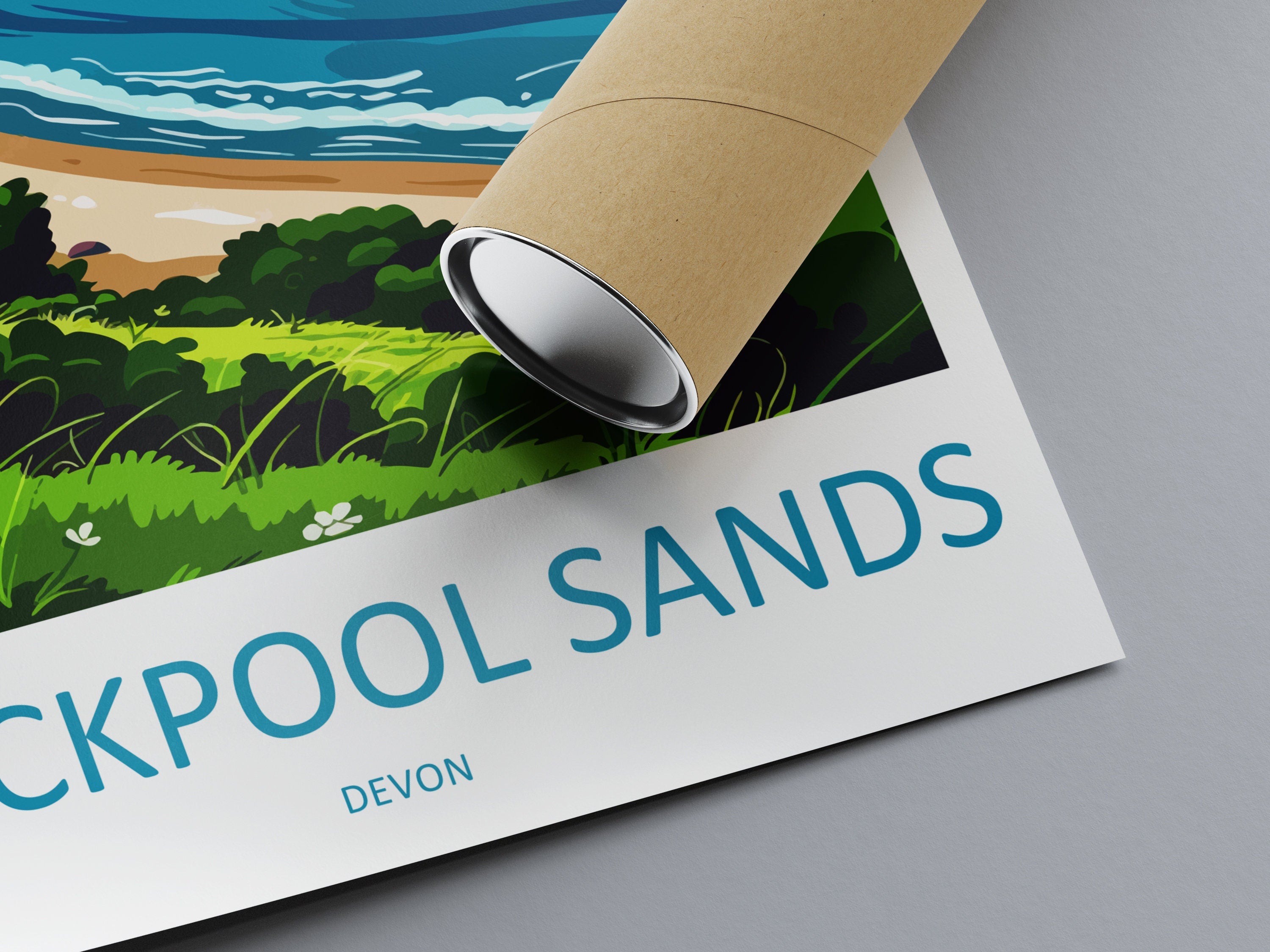 Blackpool Sands Travel Print