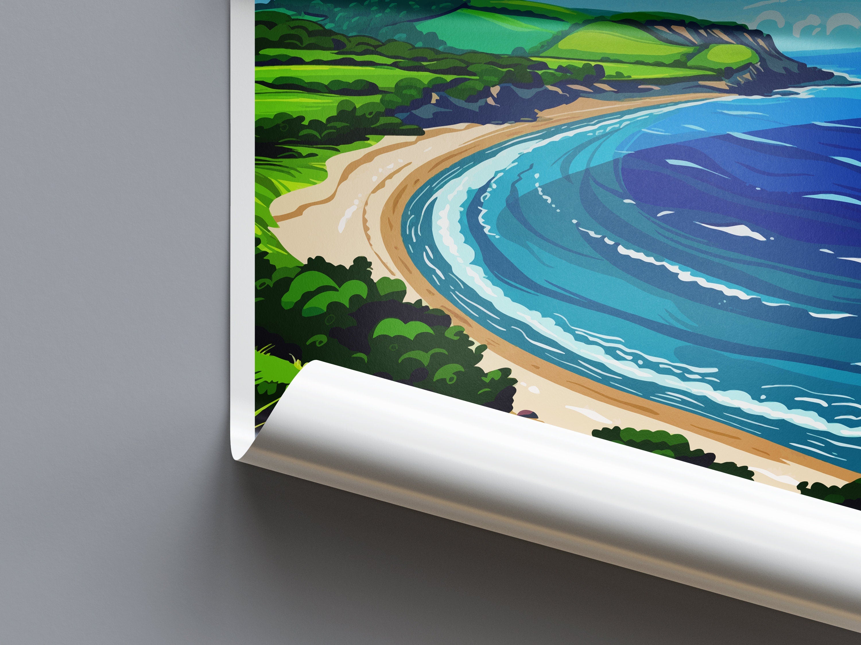 Blackpool Sands Travel Print