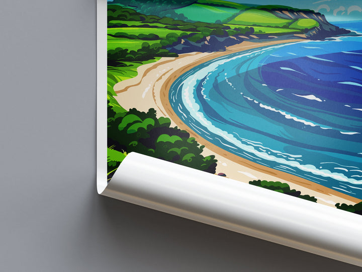 Blackpool Sands Travel Print Wall Art Blackpool Sands Wall Hanging Home Decor Blackpool Sands Gift Art Lovers Wall Art Devon Travel Art
