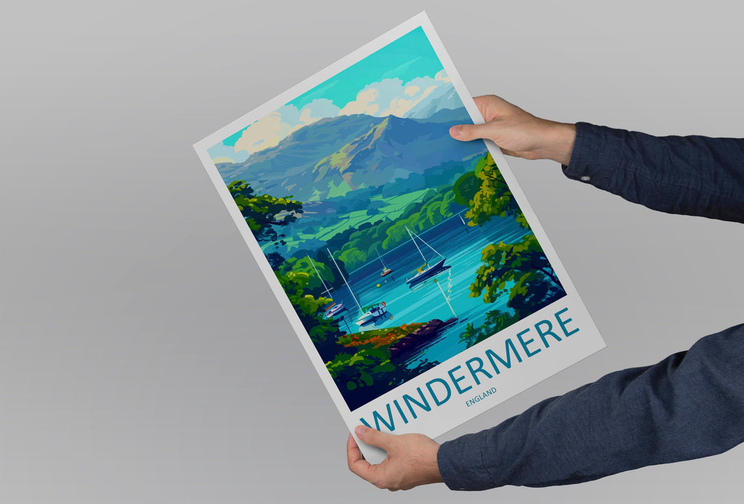 Windermere Travel Print Wall Art Windermere Wall Hanging Home Décor Windermere Gift Art Lovers England Art Lover Gift Windermere Souvenir