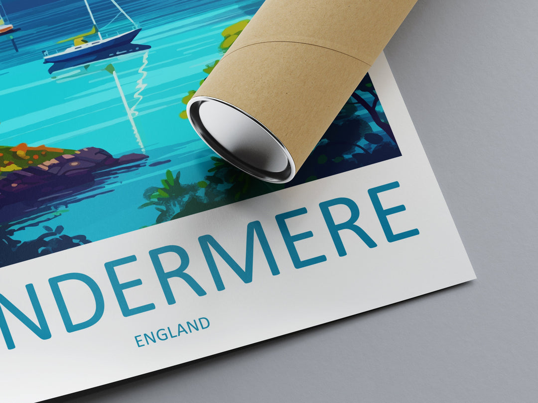Windermere Travel Print Wall Art Windermere Wall Hanging Home Décor Windermere Gift Art Lovers England Art Lover Gift Windermere Souvenir