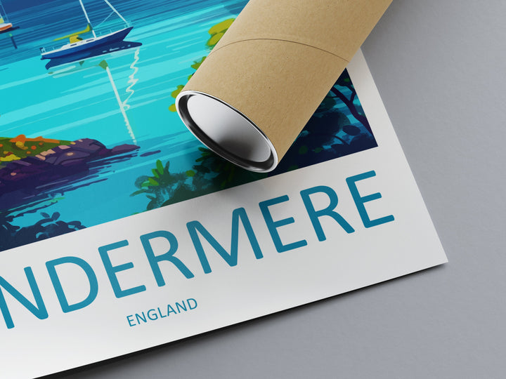 Windermere Travel Print Wall Art Windermere Wall Hanging Home Décor Windermere Gift Art Lovers England Art Lover Gift Windermere Souvenir