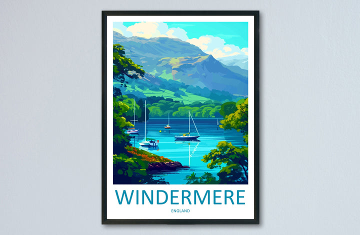Windermere Travel Print Wall Art Windermere Wall Hanging Home Décor Windermere Gift Art Lovers England Art Lover Gift Windermere Souvenir