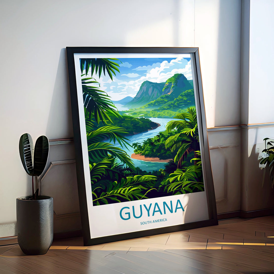 Guyana Travel Print Wall Art Guyana Wall Hanging Home Décor Guyana Gift Art Lovers Wall Art South America Travel Print