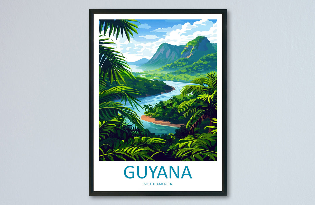 Guyana Travel Print Wall Art Guyana Wall Hanging Home Décor Guyana Gift Art Lovers Wall Art South America Travel Print