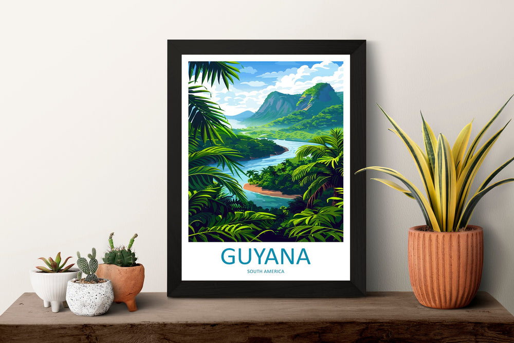 Guyana Travel Print Wall Art Guyana Wall Hanging Home Décor Guyana Gift Art Lovers Wall Art South America Travel Print