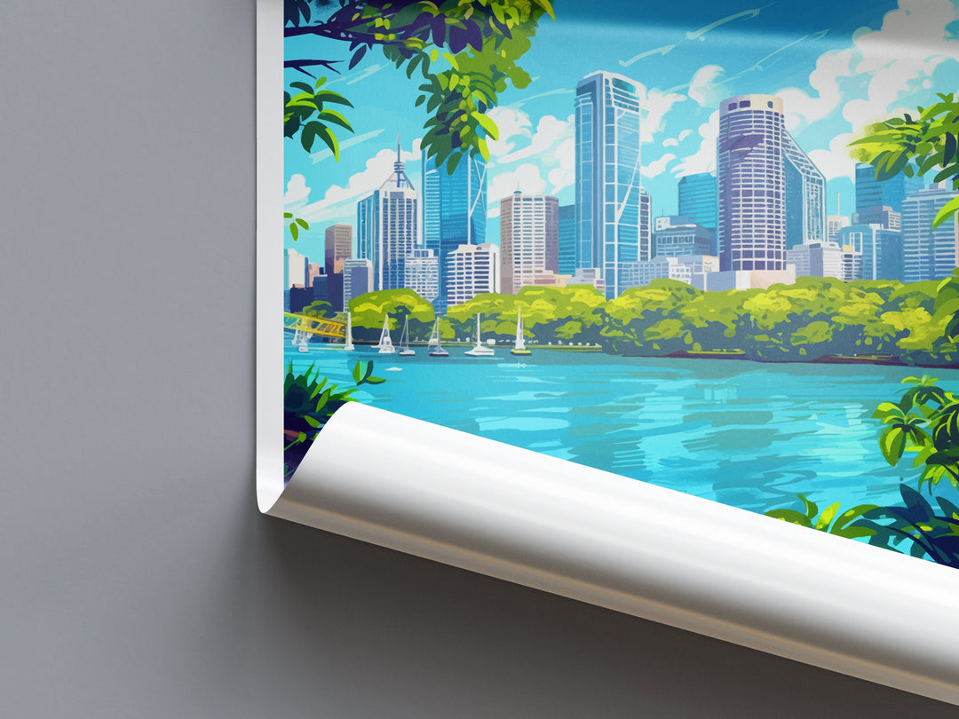 Brisbane Travel Print Wall Art Brisbane Wall Hanging Home Décor Brisbane Gift Art Lovers Wall Art Australia Poster Art