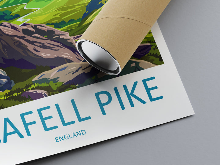 Scafell Pike Travel Print Wall Art Scafell Pike Wall Hanging Home Décor Scafell Pike Gift Art Lovers England Art Lover Gift Scafell Pike