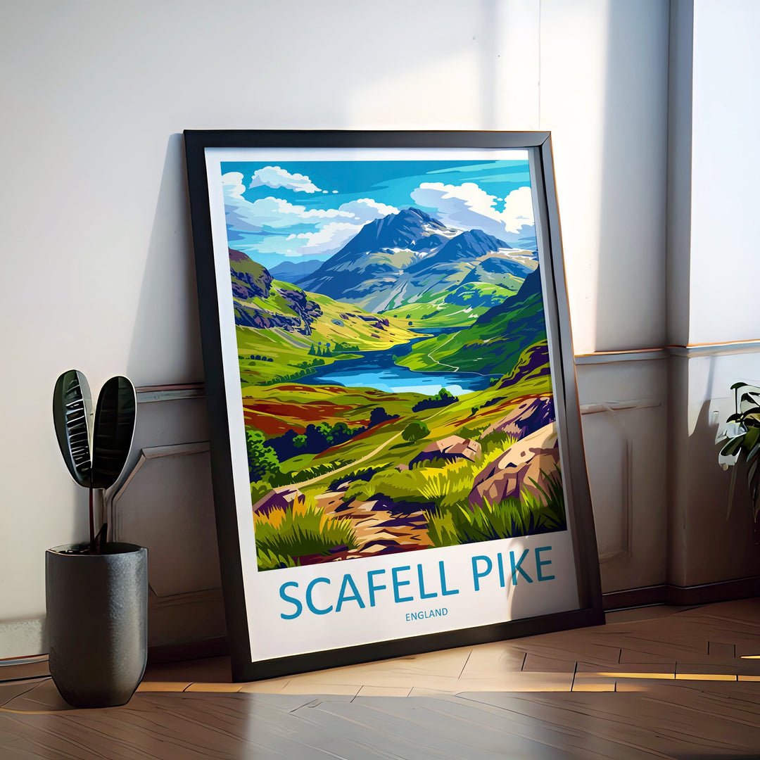 Scafell Pike Travel Print Wall Art Scafell Pike Wall Hanging Home Décor Scafell Pike Gift Art Lovers England Art Lover Gift Scafell Pike
