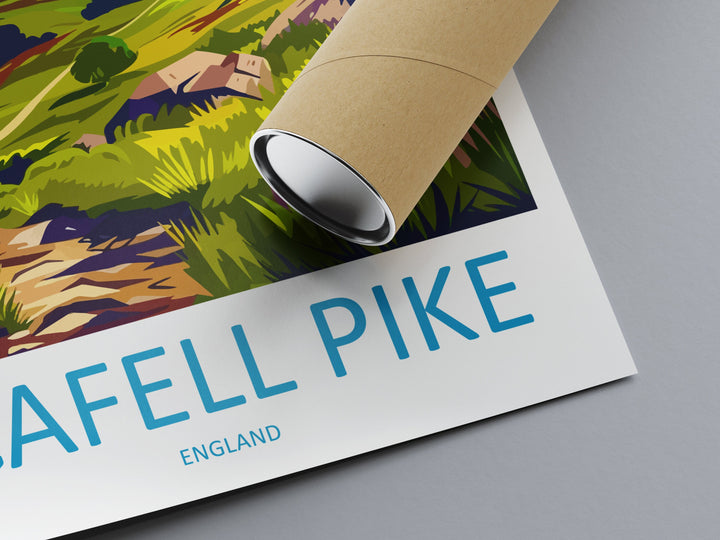 Scafell Pike Travel Print Wall Art Scafell Pike Wall Hanging Home Décor Scafell Pike Gift Art Lovers England Art Lover Gift Scafell Pike