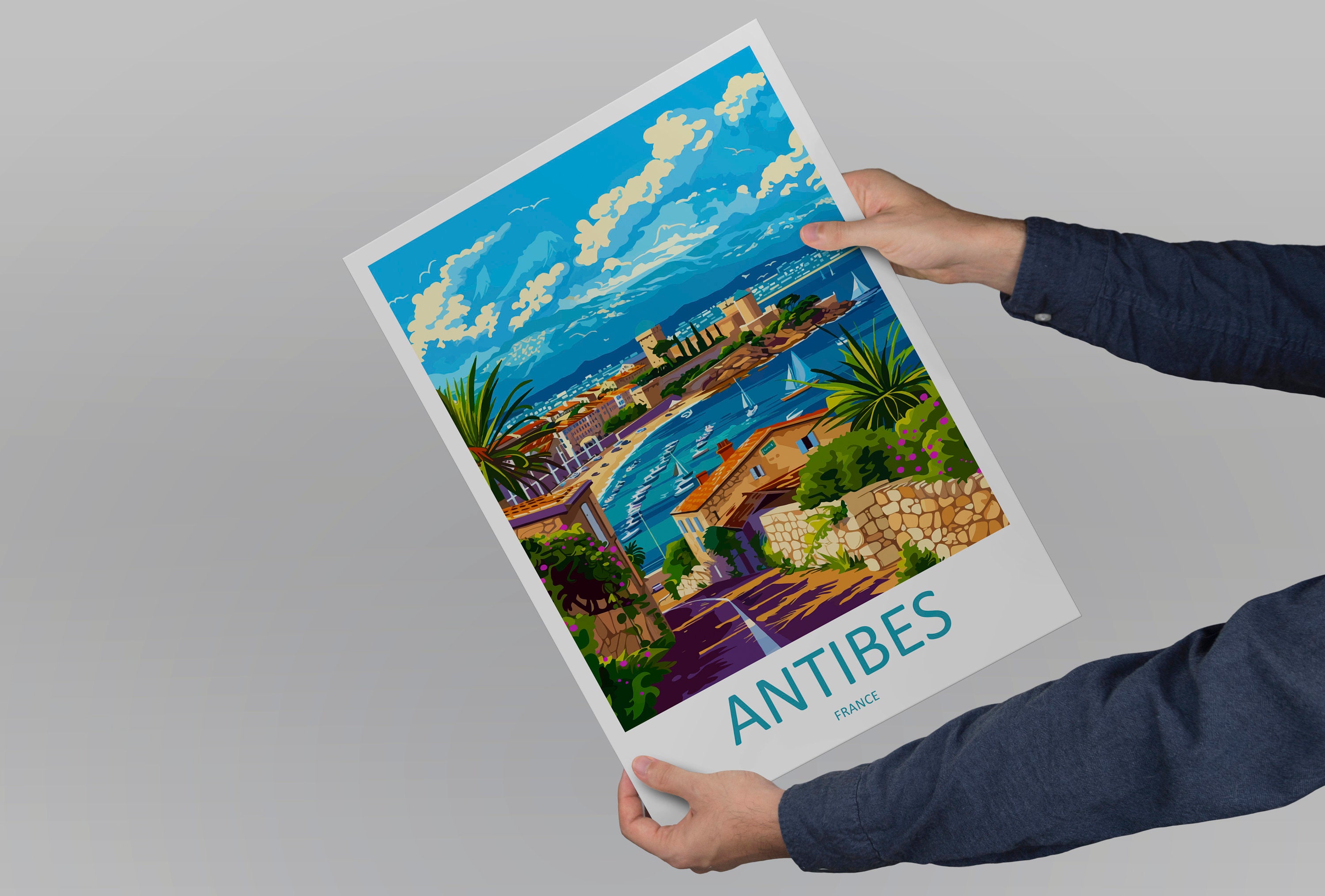 Antibes Travel Print Wall Art Antibes Wall Hanging Home Décor Antibes Gift Art Lovers France Art Lover Gift Antibes Print France Artwork