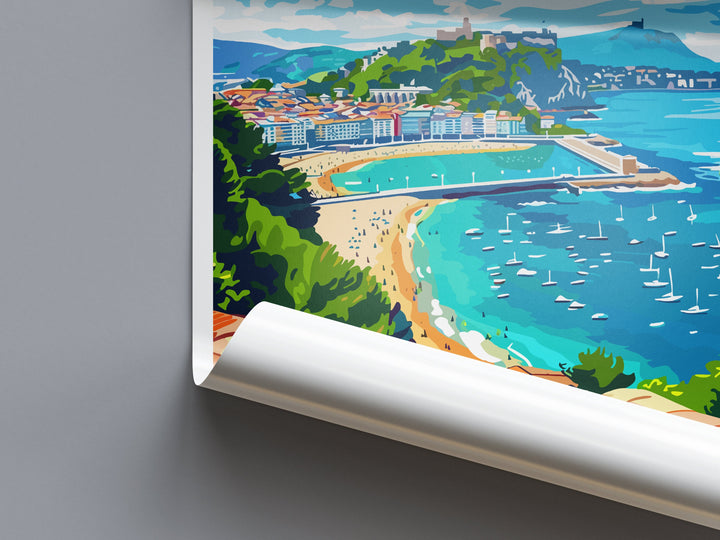 San Sebastian Travel Print Wall Art San Sebastian Wall Hanging Home Décor San Sebastian Gift Art Lovers Spain Art Lover Gift San Sebastian