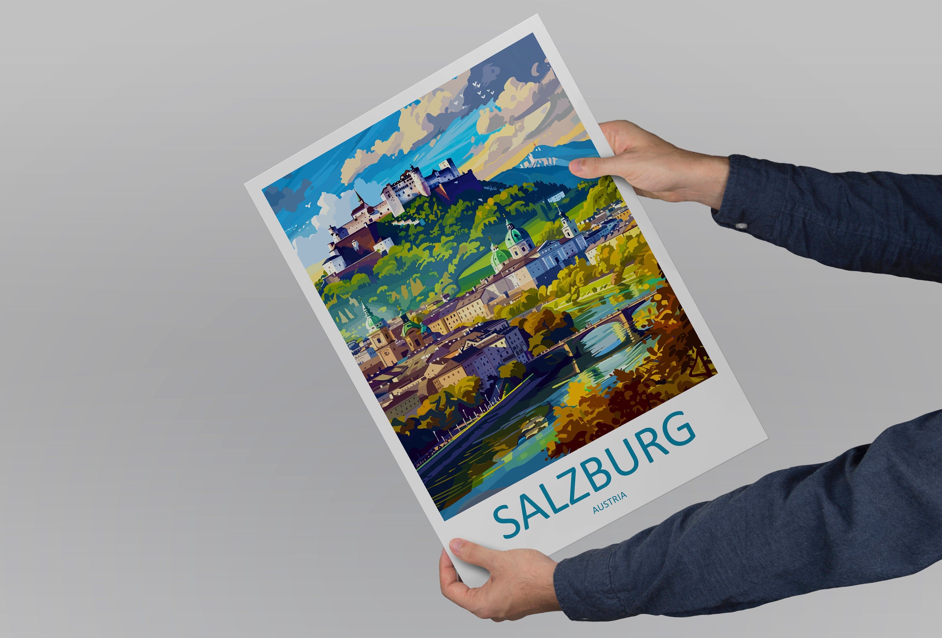 Salzburg Print Salzburg Home Décor Cityscape Art Print Salzburg Wall Art for Travel Enthusiast Gift Wall Hanging Salzburg Austria Poster Art