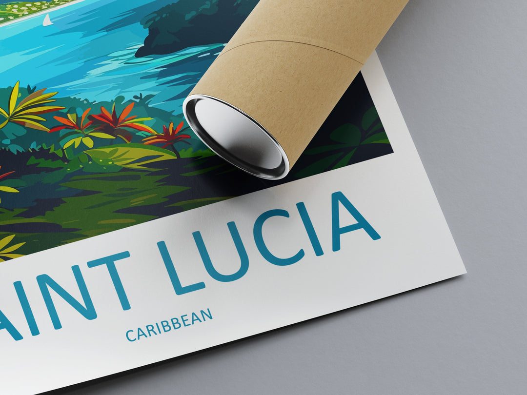 Saint Lucia Travel Print Wall Art Saint Lucia Wall Hanging Home Décor Saint Lucia Gift Art Lovers Wall Art Caribbean Travel Print Poster
