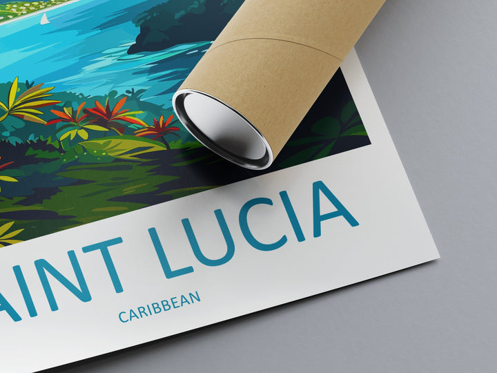 Saint Lucia Travel Print Wall Art Saint Lucia Wall Hanging Home Décor Saint Lucia Gift Art Lovers Wall Art Caribbean Travel Print Poster
