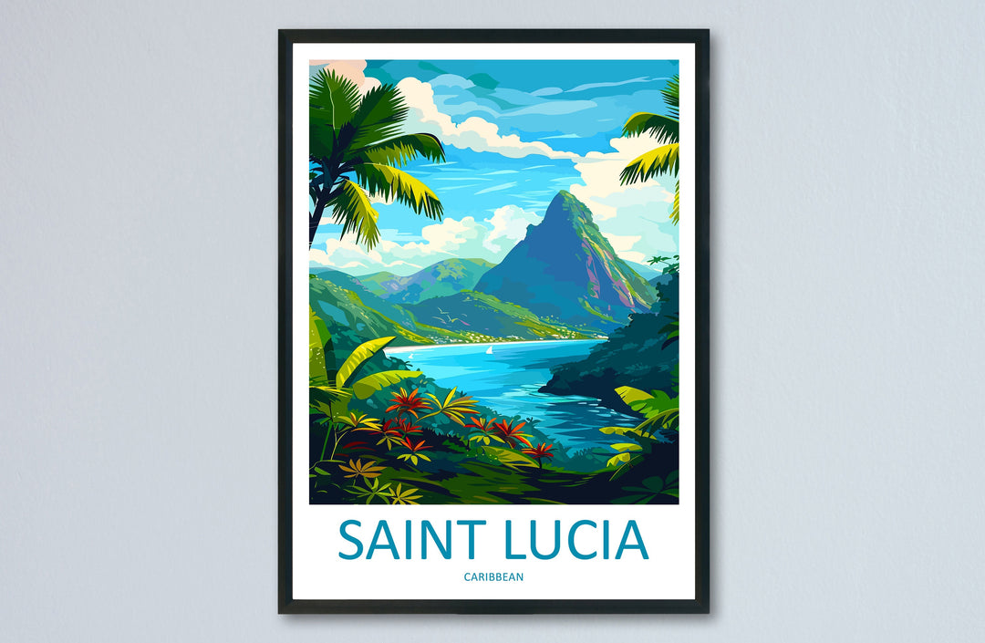 Saint Lucia Travel Print Wall Art Saint Lucia Wall Hanging Home Décor Saint Lucia Gift Art Lovers Wall Art Caribbean Travel Print Poster