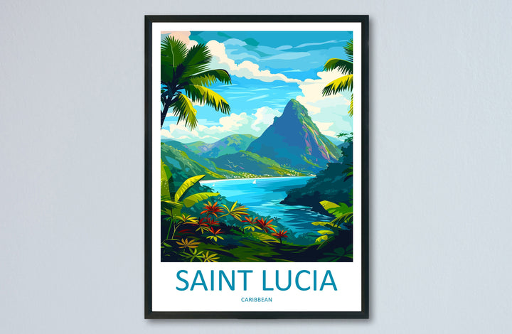 Saint Lucia Travel Print Wall Art Saint Lucia Wall Hanging Home Décor Saint Lucia Gift Art Lovers Wall Art Caribbean Travel Print Poster