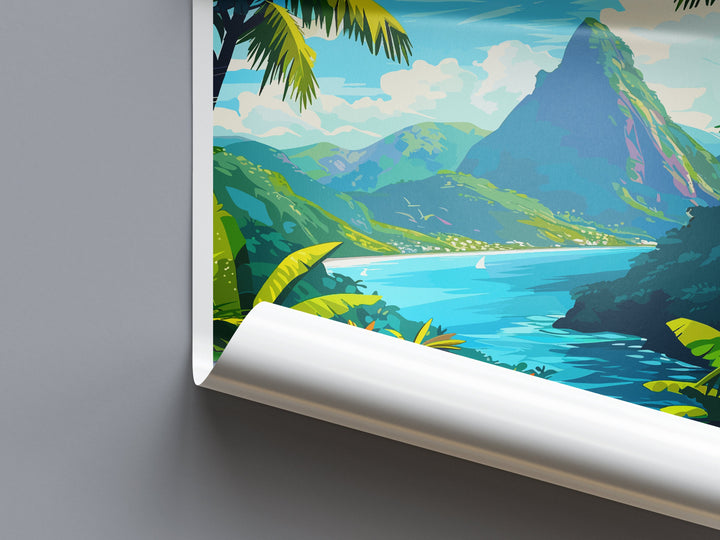 Saint Lucia Travel Print Wall Art Saint Lucia Wall Hanging Home Décor Saint Lucia Gift Art Lovers Wall Art Caribbean Travel Print Poster