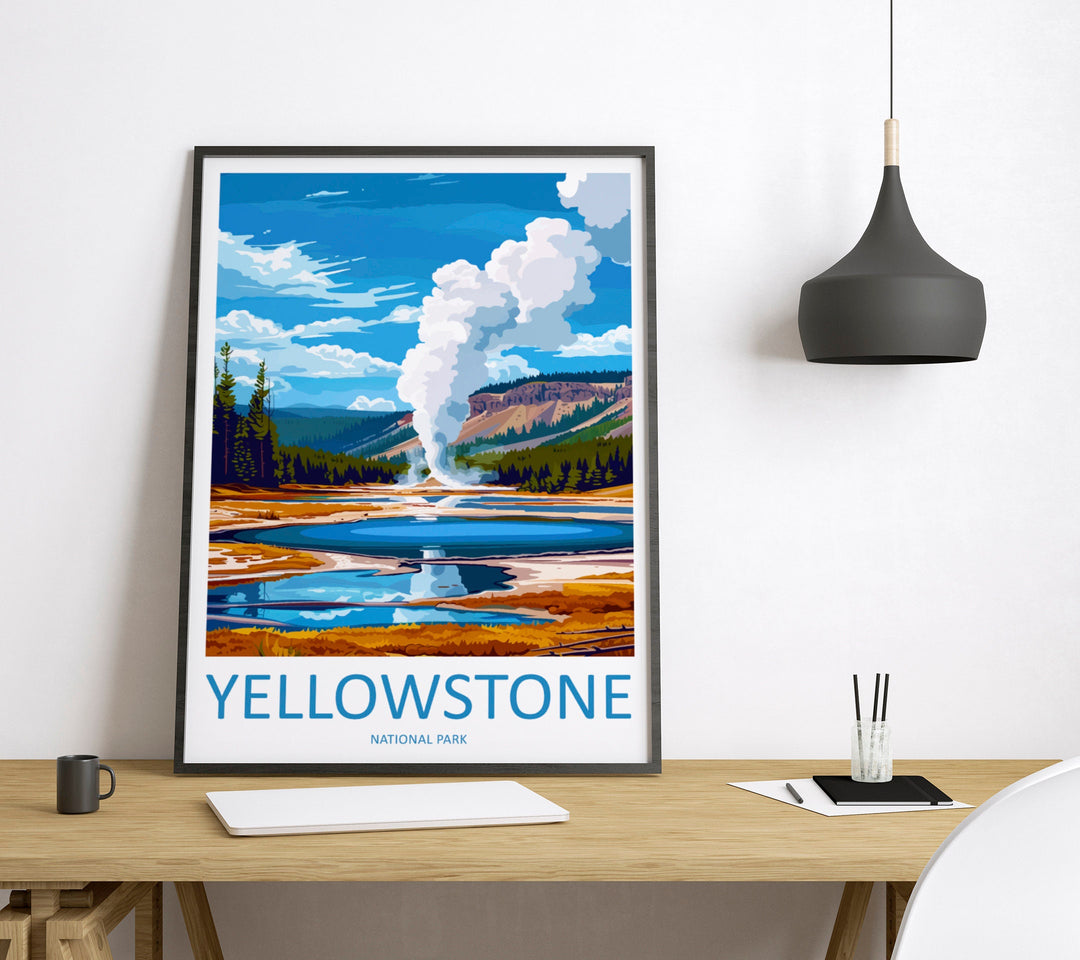 Yellowstone National Park Travel Print Wall Art Yellowstone National Park Wall Hanging Home Décor Yellowstone National Park Art Gift Poster