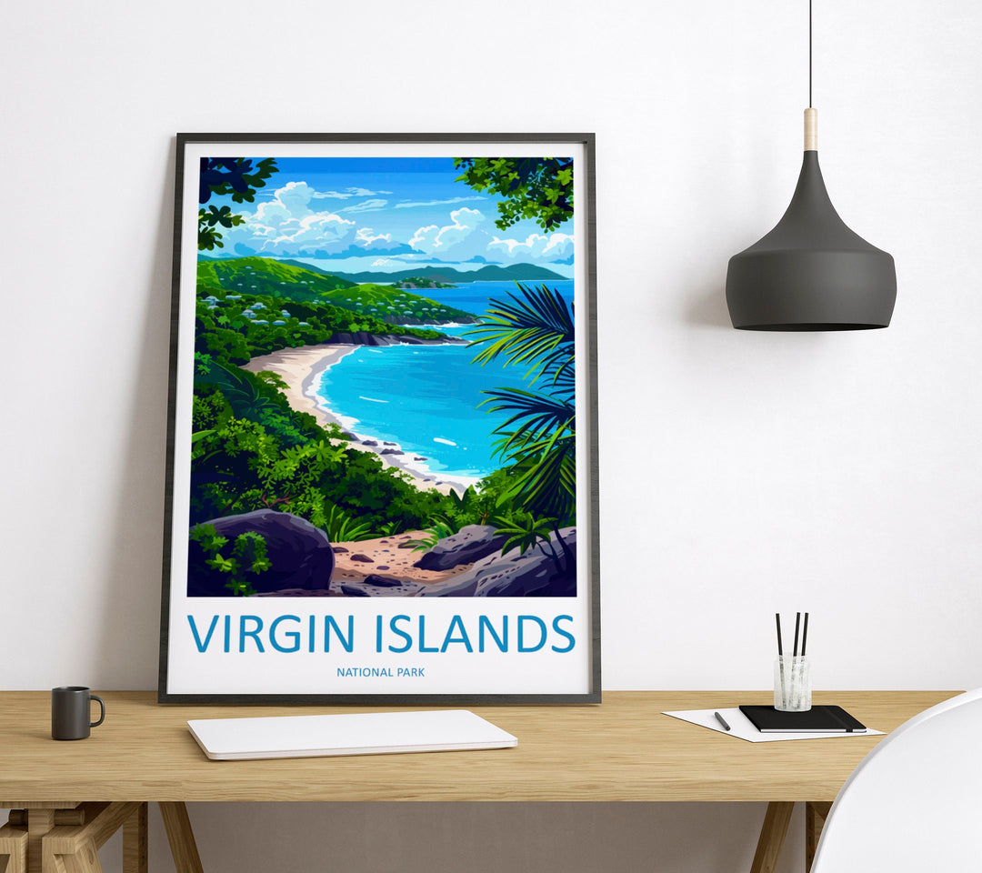 US Virgin Islands Travel Print Wall Art US Virgin Islands Wall Hanging Home Décor US Virgin Islands Gift Art Lovers Wall Art Caribbean