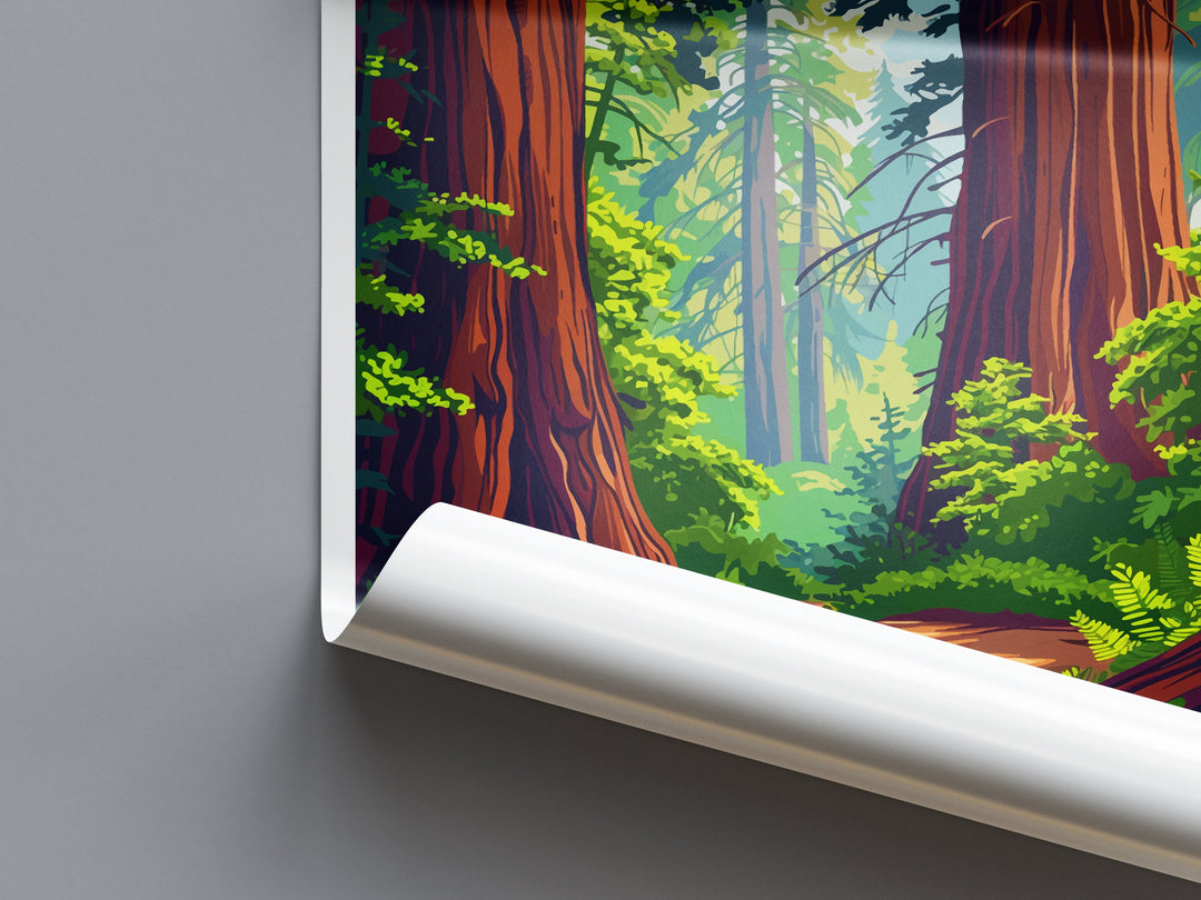 Redwood National Park Travel Print Wall Art Redwood Wall Hanging Home Décor Redwood Gift Art Lovers California Art Lover Gift