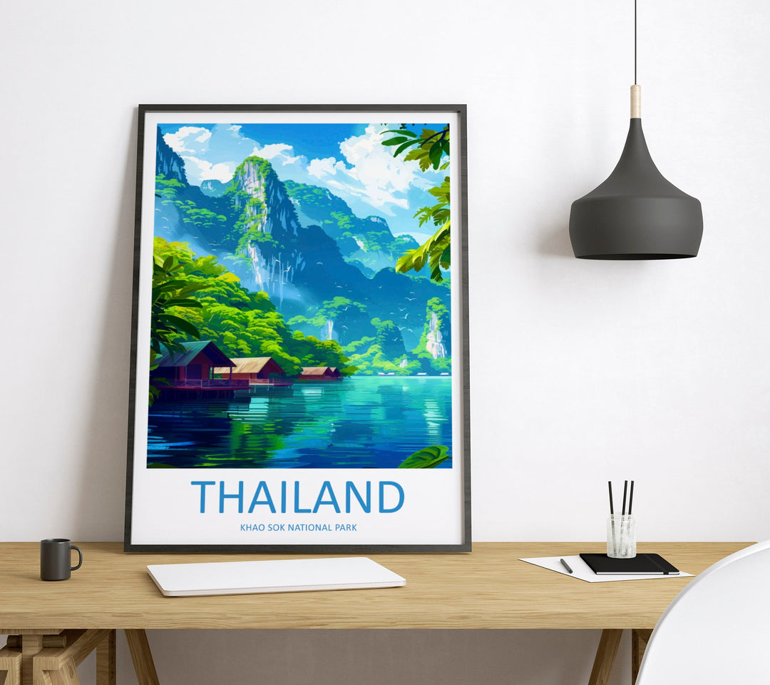 Khao Sok National Park Travel Print Wall Art Khao Sok Wall Hanging Home Decor Khao Sok Art Lovers Wall Art Thailand Travel Print Gift