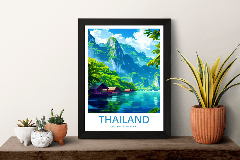 Khao Sok National Park Travel Print Wall Art Khao Sok Wall Hanging Home Decor Khao Sok Art Lovers Wall Art Thailand Travel Print Gift