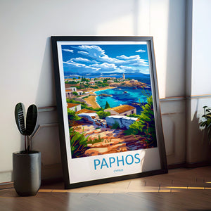 Paphos Travel Print Paphos Home Décor Cyprus Art Print Paphos Wall Print For Gift Wall Hanging Art Travel Paphos Artwork