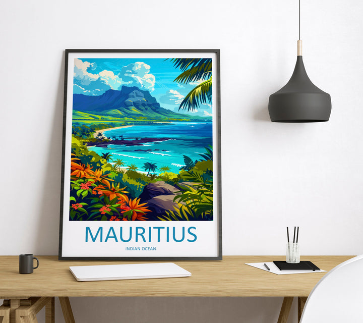 Mauritius Travel Print Wall Art Mauritius Wall Hanging Home Décor Mauritius Gift Art Lovers East Africa Art Lover Gift Mauritius Gift