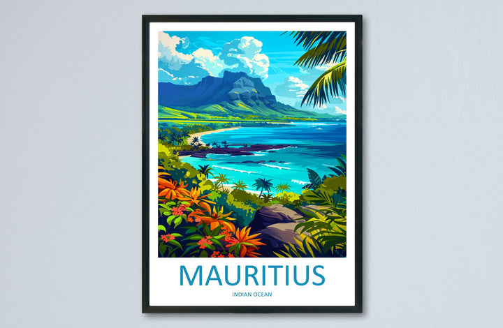 Mauritius Travel Print Wall Art Mauritius Wall Hanging Home Décor Mauritius Gift Art Lovers East Africa Art Lover Gift Mauritius Gift