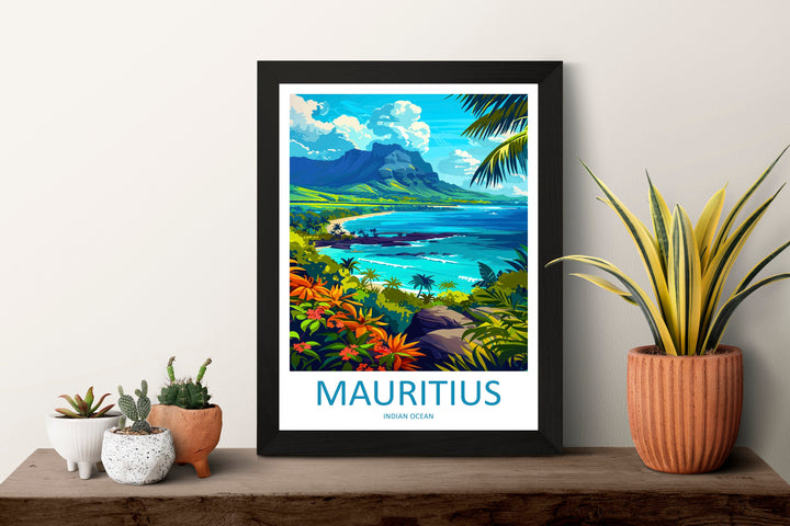 Mauritius Travel Print Wall Art Mauritius Wall Hanging Home Décor Mauritius Gift Art Lovers East Africa Art Lover Gift Mauritius Gift