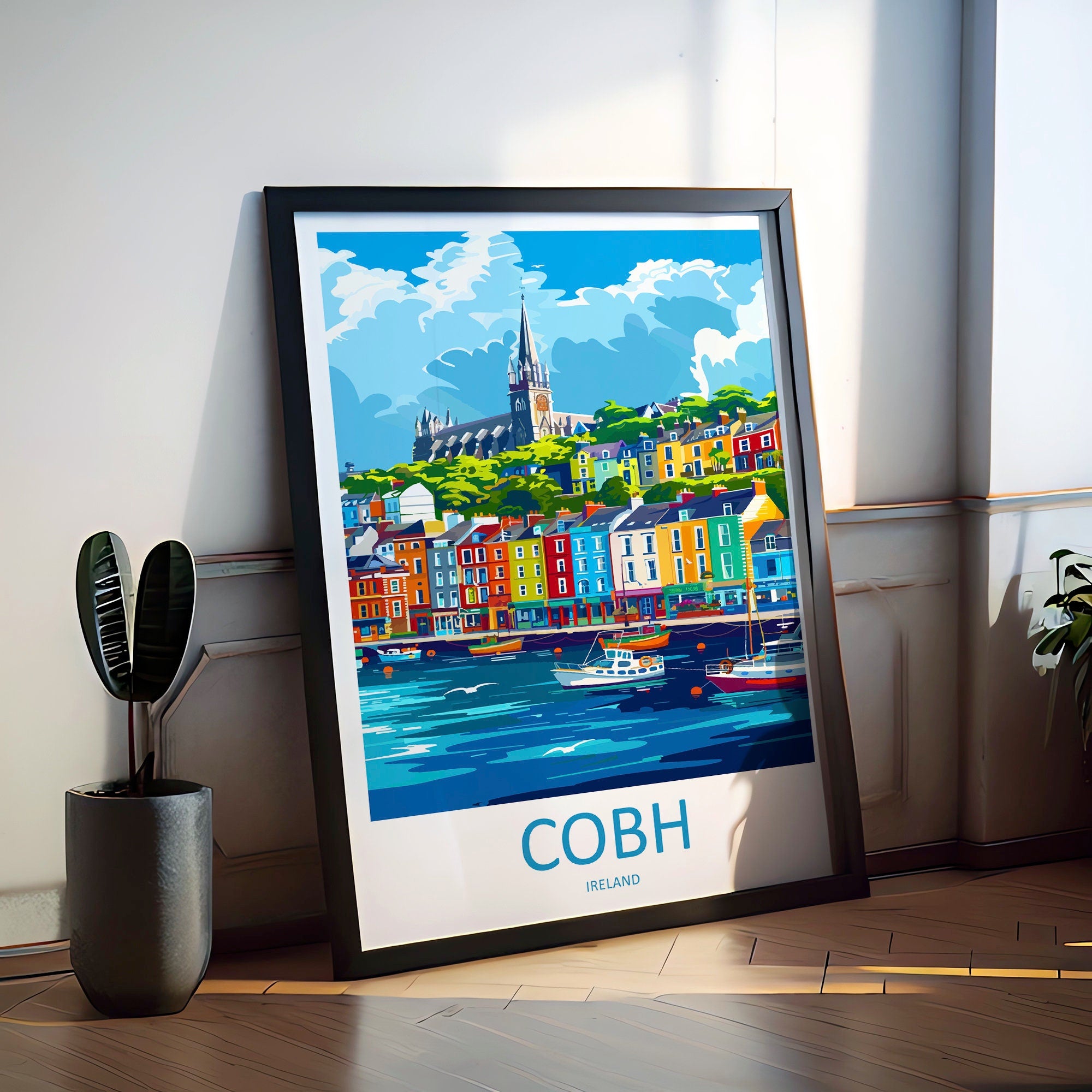 Cobh Skyline Print Cobh Home Decor Skyline City Art Print Cobh