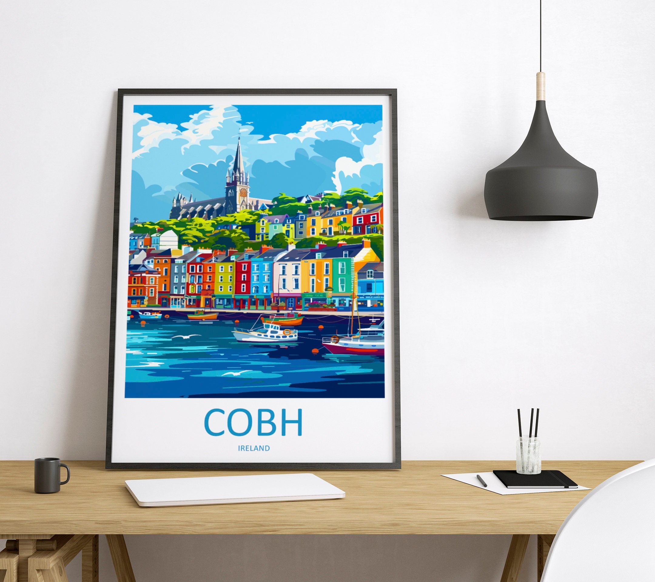 Cobh Skyline Print Cobh Home Decor Skyline City Art Print Cobh