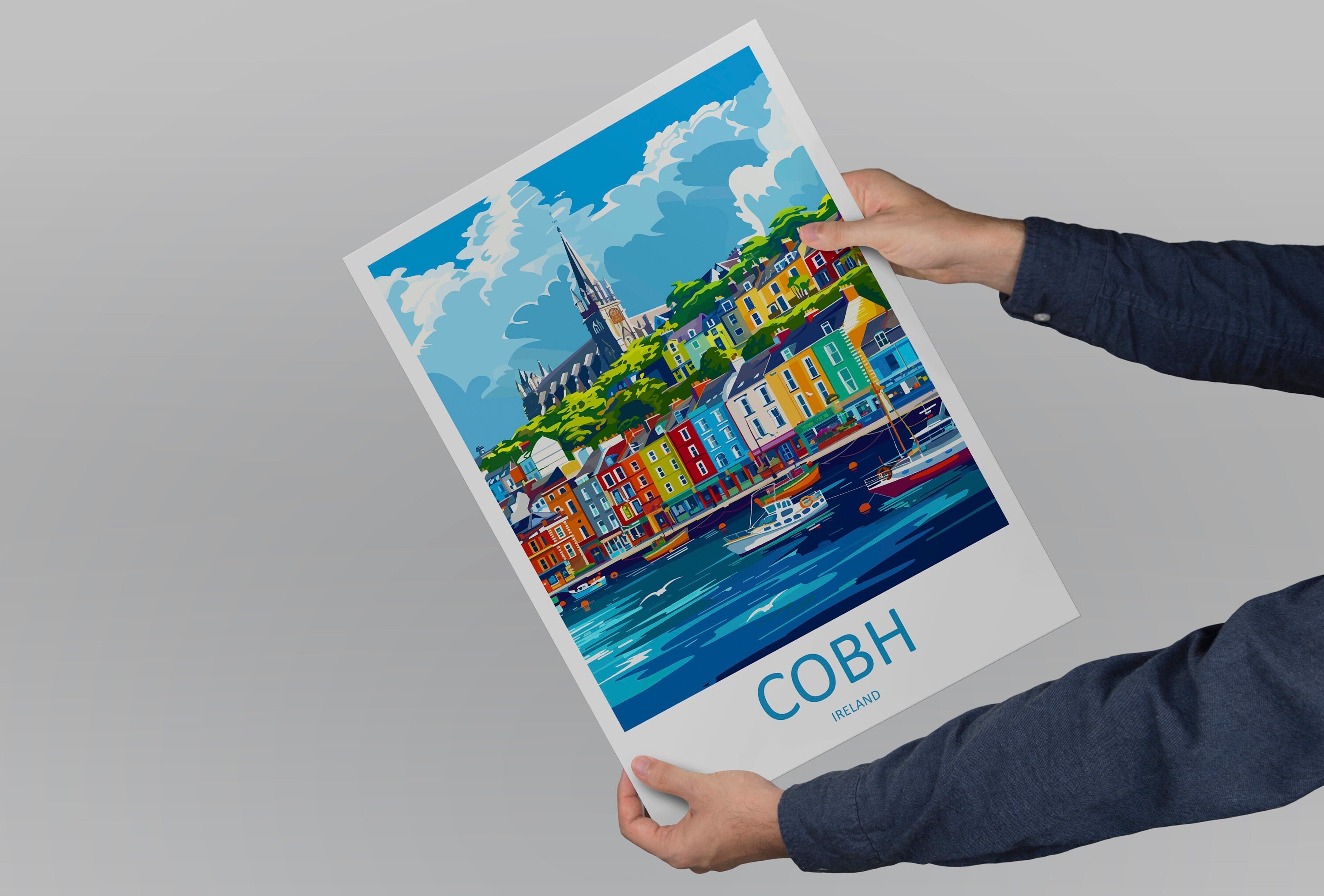 Cobh Skyline Print Cobh Home Decor Skyline City Art Print Cobh