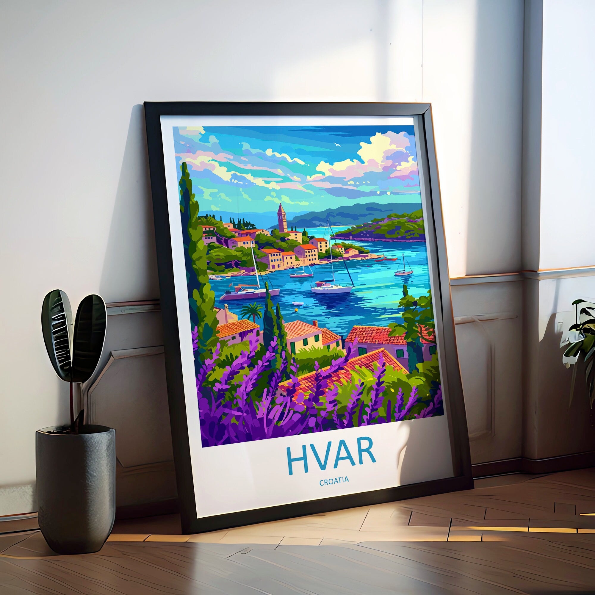 Hvar Travel Print Hvar Home Décor Croatia Island Art Print Hvar Wall Print For Croatia Gift Wall Hanging Hvar Artwork Hvar Harbour Décor