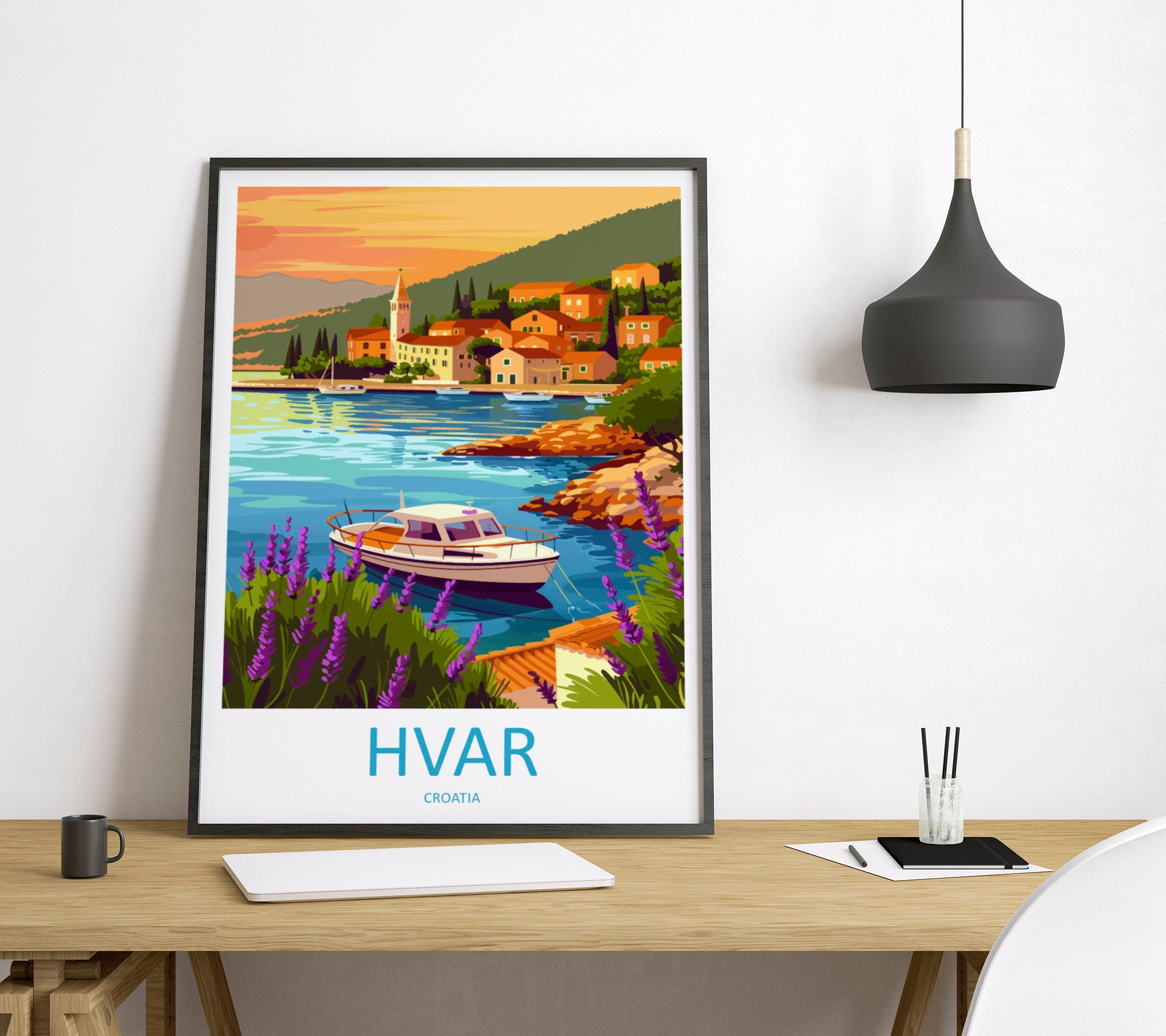 Hvar Travel Print Hvar Home Décor Croatia Island Art Print Hvar Wall Print For Croatia Gift Wall Hanging Hvar Artwork Hvar Harbour Décor