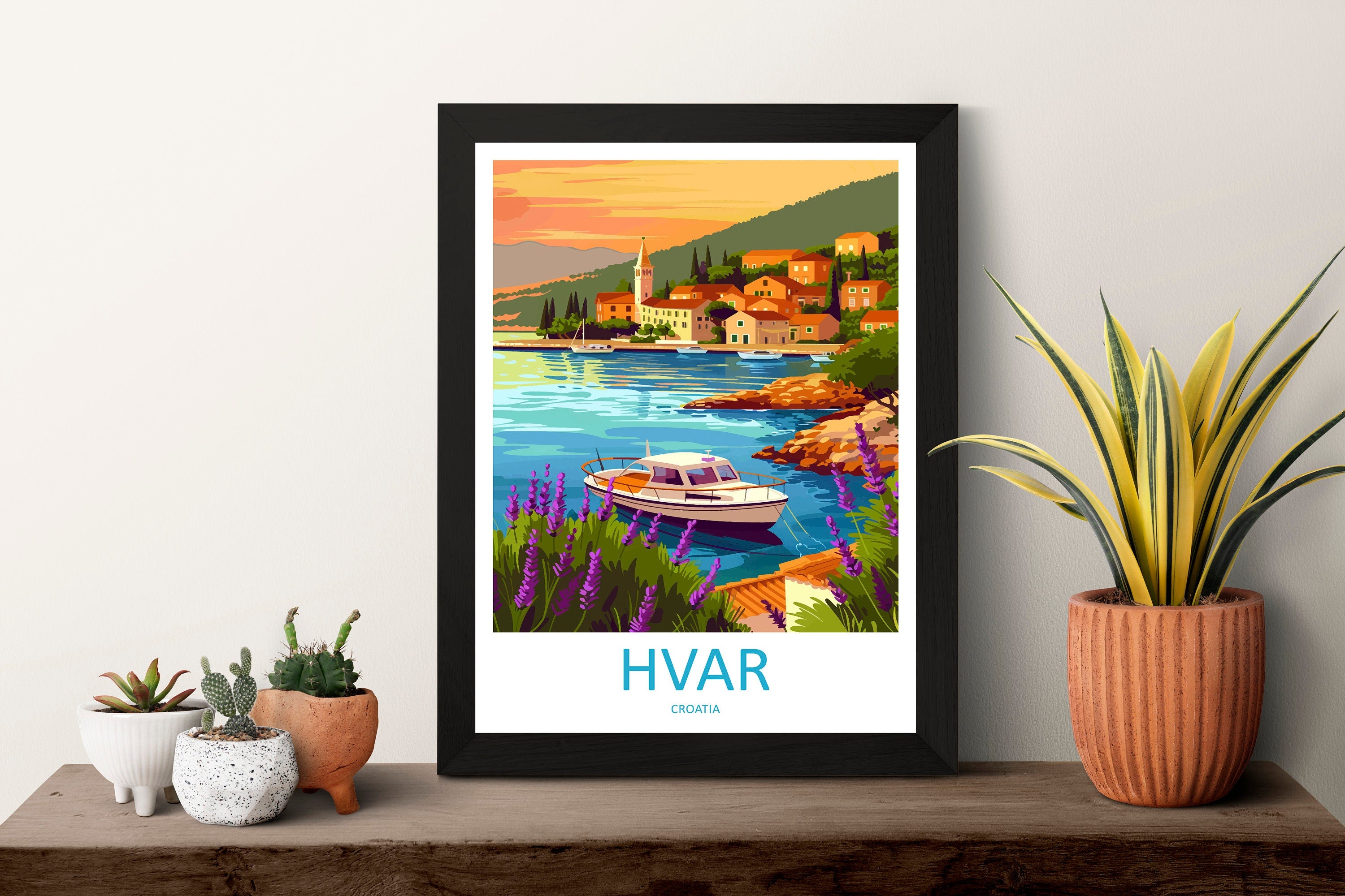 Hvar Travel Print Hvar Home Décor Croatia Island Art Print Hvar Wall Print For Croatia Gift Wall Hanging Hvar Artwork Hvar Harbour Décor